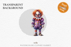 Scary Clown Creepy Spooky Halloween Clipart PNG Scrapbooking Fairy Tale Art Image Watercolor Transparent Print illustration sublimation creepy printable digital