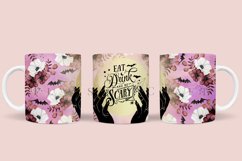 scary halloween pink purple pastel watercolor coffee mug sublimation wrap glass mug wrap svg presized for 11oz and 15oz glass mug are sublimation file
