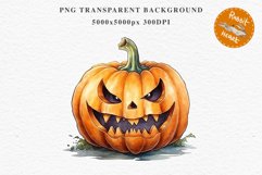 Scary Halloween Pumpkin Face Spooky Clipart PNG Scrapbooking Art Tale Image Watercolor Transparent Print illustration sublimation creepy printable digital watercolor scary halloween Pumpkin face, car clipart, sublimation nursery, fall autumn