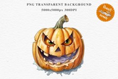 Scary Halloween Pumpkin Face Spooky Clipart PNG Scrapbooking Art Tale Image Watercolor Transparent Print illustration sublimation creepy printable digital watercolor scary halloween Pumpkin face, car clipart, sublimation nursery, fall autumn
