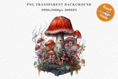 Scary Mushroom Dark Fall PNG Halloween Clipart Scrapbooking Fairy Tale Art Image Watercolor Transparent Print illustration sublimation creepy printable digital Scary clipart, spooky Pumpkin nursery, Creepy decoration art image