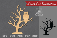Scary Owl Laser Cut Decoration Product Image 1
