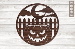 Scary Pumpkin Laser Cut SVG Product Image 1