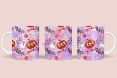 scary pumpkin pink purple watercolor halloween coffee mug sublimation wrap glass mug wrap svg presized for 11oz and 15oz glass mug are sublimation fil