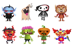 Cartoon set of Halloween monsters characters design Product Image 1