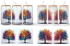Scattered tree leaves Glass Can Wraps Product Image 2