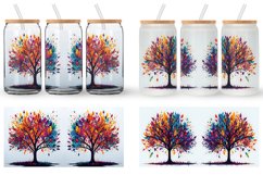 Scattered tree leaves Glass Can Wraps Product Image 3