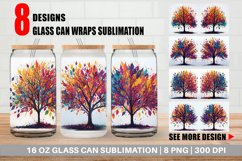 Scattered tree leaves Glass Can Wraps Product Image 1