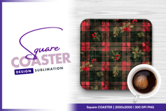 Christmas plaid pattern for square coaster png Product Image 1