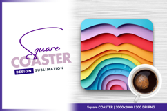 Colorful paper layers square coaster png Product Image 1