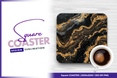 Black gold marble texture abstract background square coaster Product Image 1