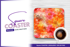 Watercolor floral seamless pattern square coaster png Product Image 1