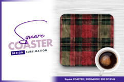 Classic red green plaid square coaster png Product Image 1