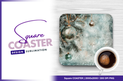 Festive holiday ornaments square coaster png design Product Image 1