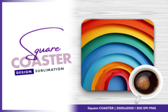 Colorful arc layers paper texture square coaster png Product Image 1