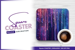 Abstract light streaks with sparkling square coaster Product Image 1