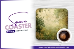 Textured nature background with flowers square coaster Product Image 1