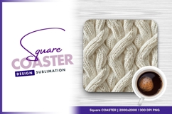 Braided knitted wool texture for square coaster Product Image 1