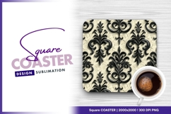 Seamless damask pattern square coaster png Product Image 1