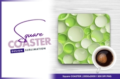 Green circle abstract seamless pattern square coaster png Product Image 1