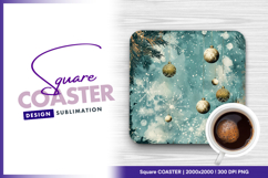 Christmas baubles and snowflakes festive Square Coaster Product Image 1