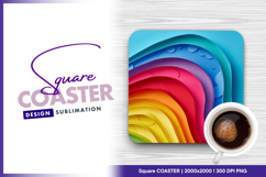 Abstract colorful layers square coaster png Product Image 1