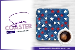 Stars pattern patriotic background square coaster png Product Image 1