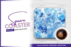Crystal heart gemstones square coaster png Product Image 1