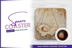 Baby art square coaster png design sublimation Product Image 1