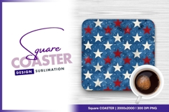 Patriotic star coaster square coaster png design Product Image 1