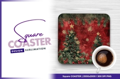 Christmas tree square coaster sublimation Product Image 1