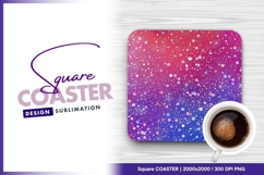 Pink blue coffee mug Square coaster design Product Image 1