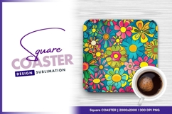 Floral square coaster design Product Image 1