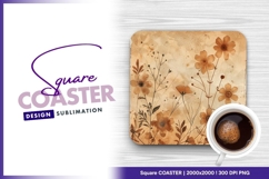 Floral square coaster design Product Image 1