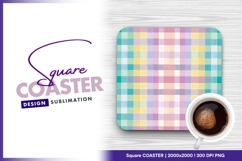 Pastel pixel pattern Square coaster design Product Image 1