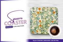 Floral square coaster png Product Image 1
