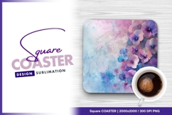 Floral design and coffee Square coaster Product Image 1