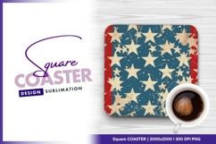 Distressed american flag star spangled square coaster Product Image 1