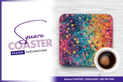 Colorful confetti dot abstract seamless square coaster png Product Image 1