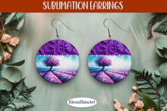 Earrings with summer landscape, sublimation, round earrings Product Image 1