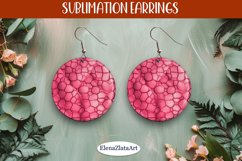 Pink Leather Sublimation Earrings Round Earrings Product Image 1