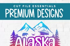 Elevate your craft with this Alaska Family Cruise SVG. Design shirts and totes with stunning images of Family Cruise ships, mountains, trees, bear, and whale tails.