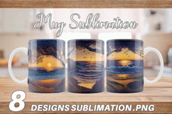 Beach Paper Quilling Mug sublimation design Product Image 1