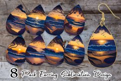Beach Paper Quilling Earring teardrop sublimation design Product Image 1