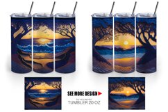 Beach Paper Quilling Tumbler Sublimation Wrap Product Image 2
