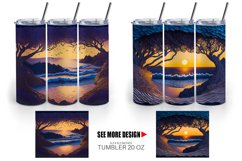 Beach Paper Quilling Tumbler Sublimation Wrap Product Image 5