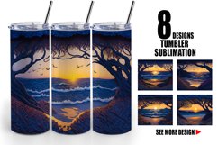Beach Paper Quilling Tumbler Sublimation Wrap Product Image 1