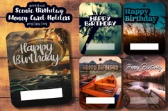 Scenic Orange Boats Birthday Print & Cut Money Card Product Image 2