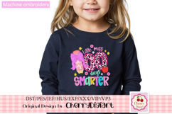 Cute Little Miss 100 Days Smarter Machine Applique for Kids Product Image 2