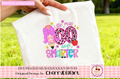 Cute Little Miss 100 Days Smarter Machine Applique for Kids Product Image 1
